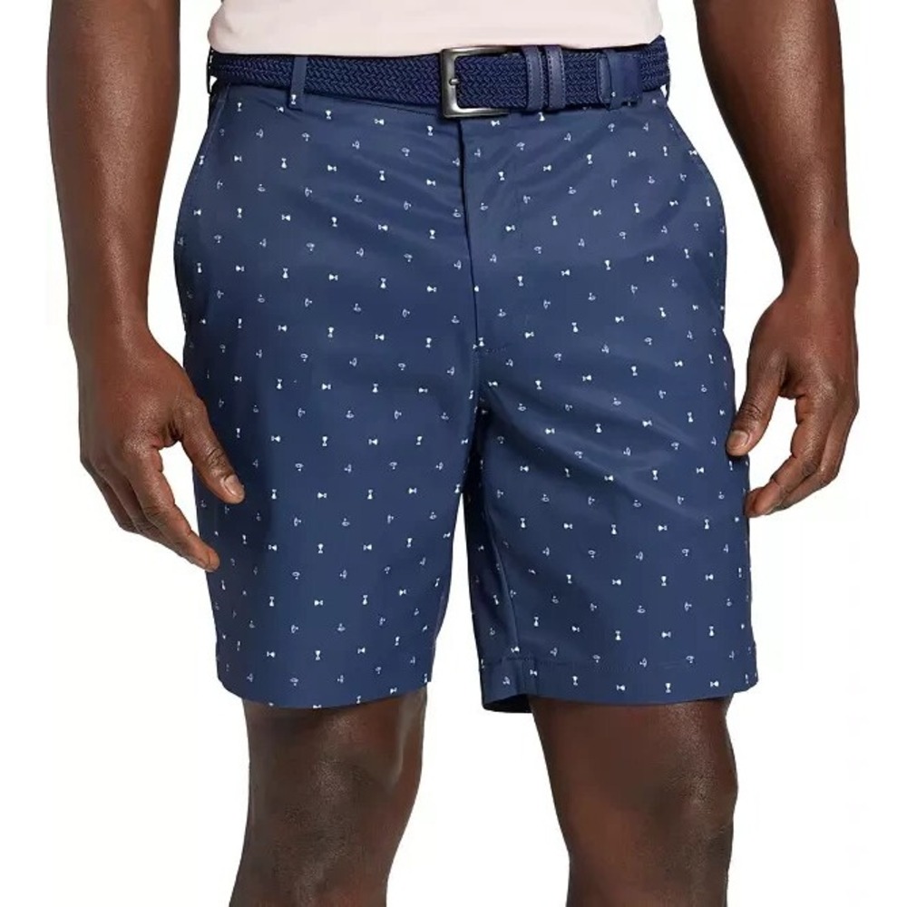 NWT! Mens Walter Hagen‎ Perfect 11 Navy Palm 10" Flat Performance Golf Shorts 42